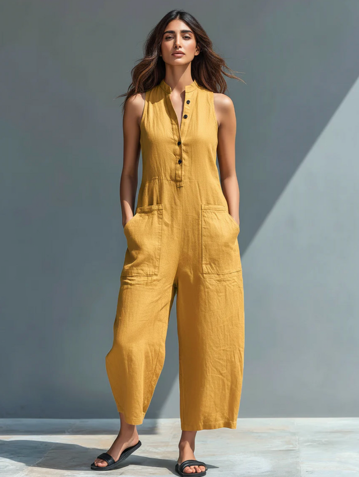 Antonina - Sukienka bez rękawów w stylu minimalistycznym