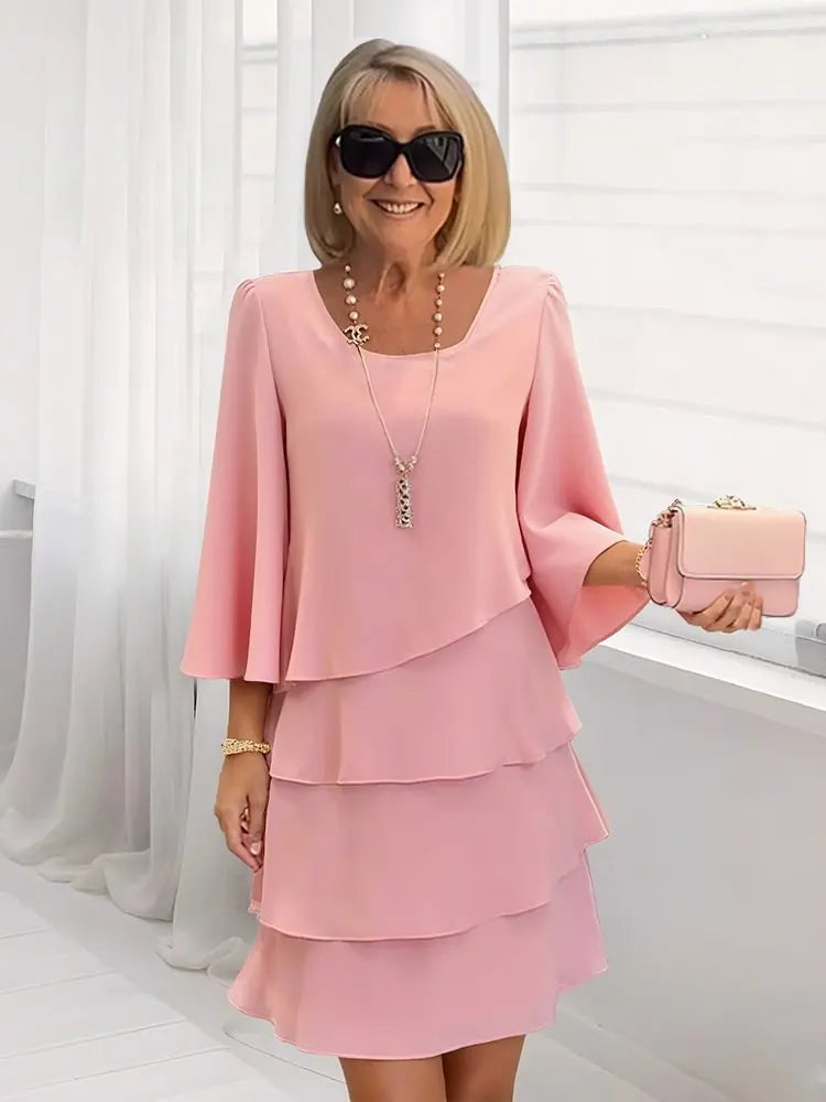 Wiesława - Elegancka Sukienka z Falbankami