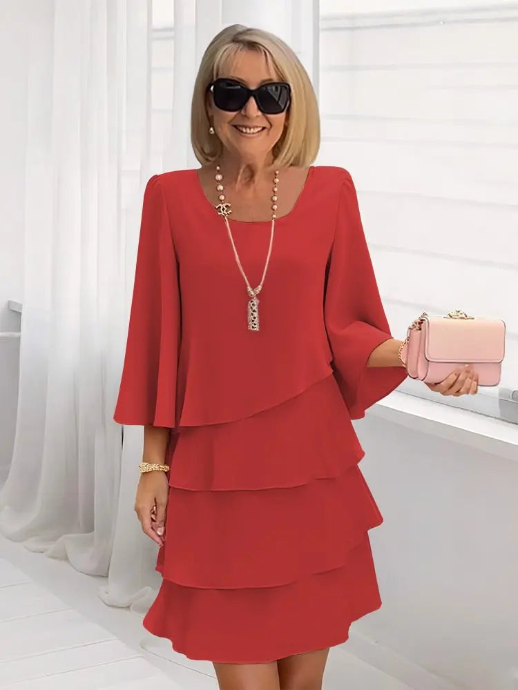 Wiesława - Elegancka Sukienka z Falbankami