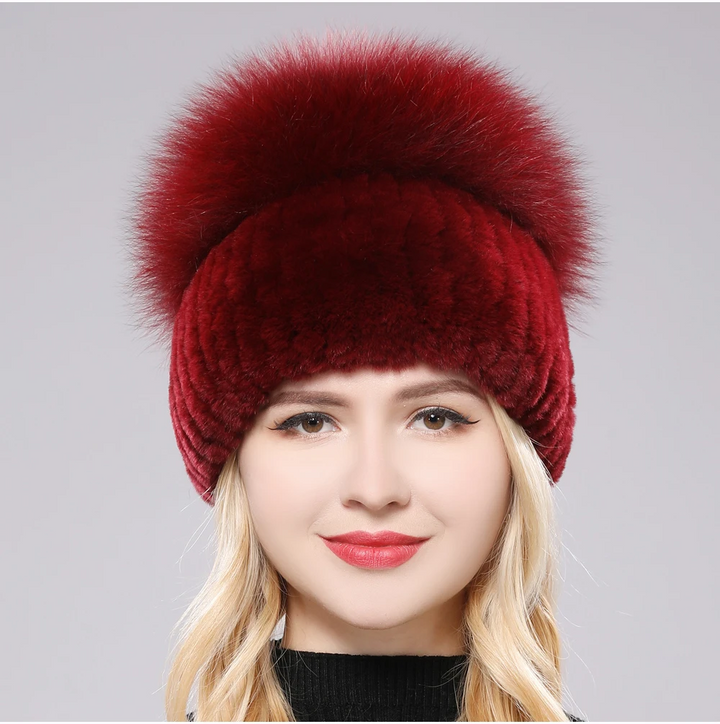 Czapka Giovanna z futra lisa
