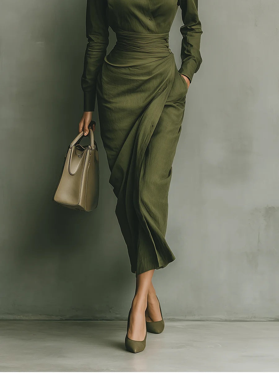 Aneta - Elegancka Dopasowana Sukienka Maxi