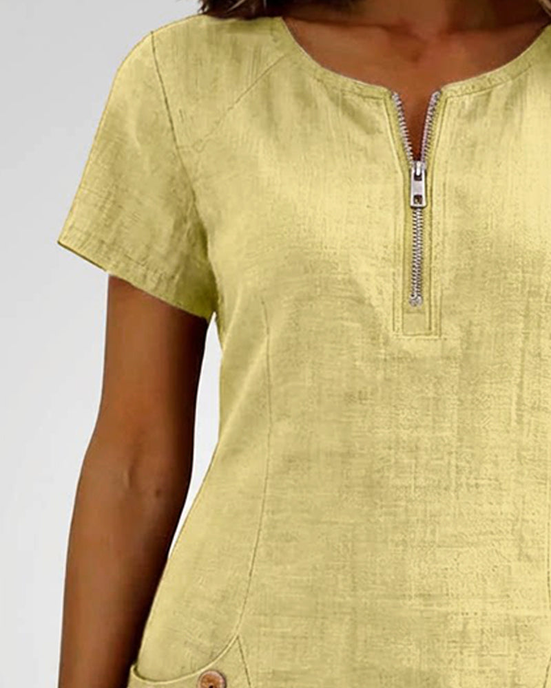 Marta - Bawełniana sukienka z zamkiem