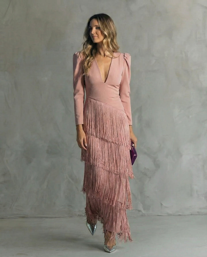 Chiara – Elegancka Sukienka z Frędzlami