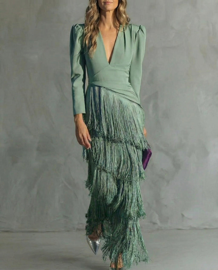 Chiara – Elegancka Sukienka z Frędzlami