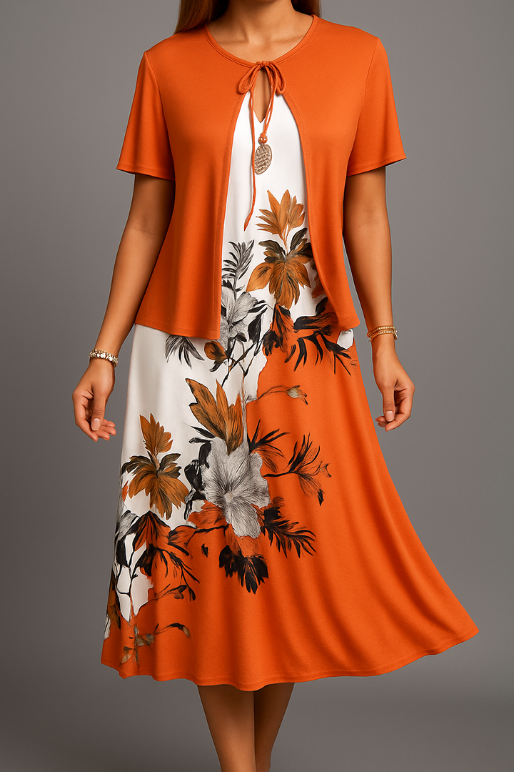 Ewa - Elegancka Boho Jersey Midi Sukienka