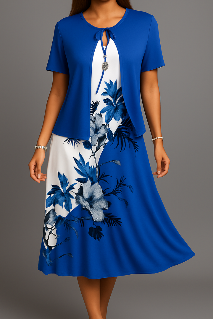 Ewa - Elegancka Boho Jersey Midi Sukienka